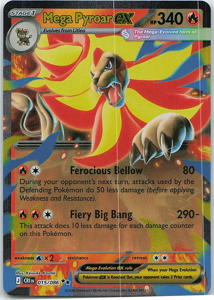 Mega Pyroar ex (Chaos Rising) 15/86 [Near Mint]